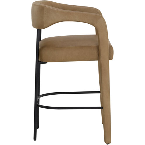 Mavia 35.5 inch Ludlow Sesame Leather Counter Stool